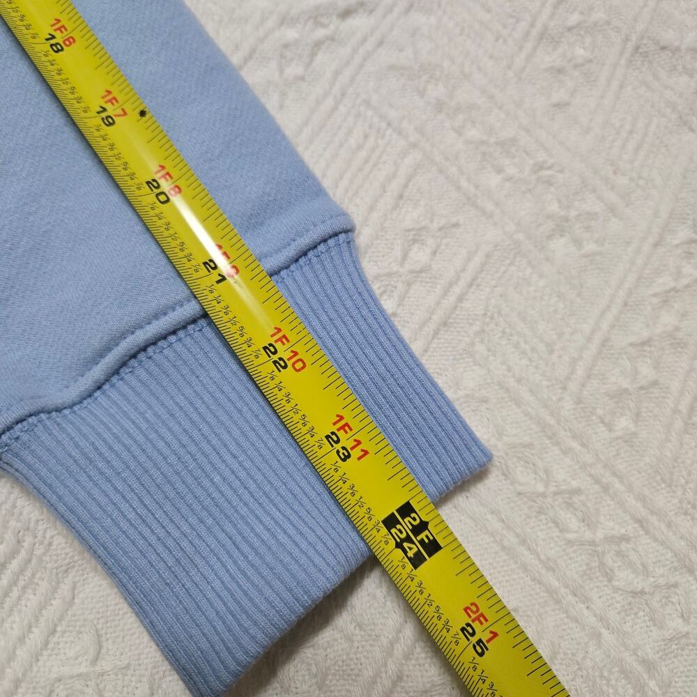 Denim & Flower Blue Crewneck Sweatshirt Baby Blue Coastal Preppy - Picture 6 of 6